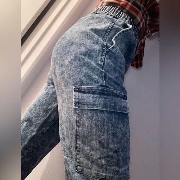 acid wash cargo joggers - Picture 6 of 6